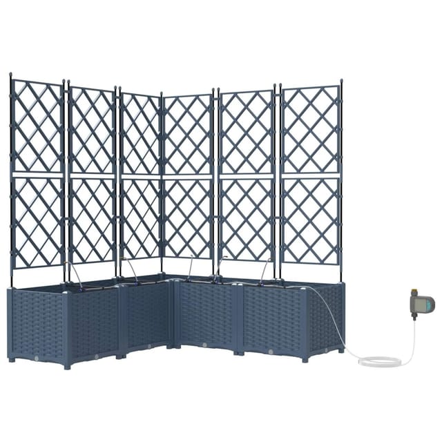 vidaXL Garten-Pflanzgefäß 3 Stk Grau 120 x 120 x 142 cm Stahl 42002875