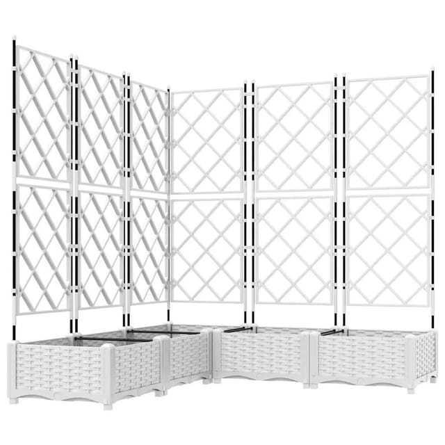vidaXL Garten-Pflanzgefäß 5 Stk Weiß 120 x 120 x 125,5 cm Stahl 42002910