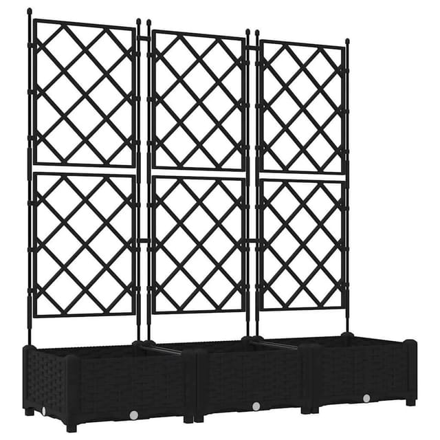 vidaXL Garten-Pflanzgefäß 3 Stk Schwarz 120 x 40 x 125,5 cm Stahl 42002839