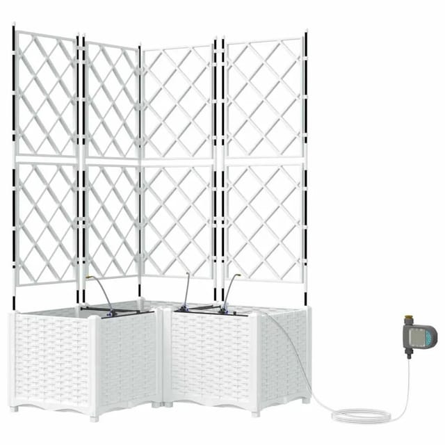 vidaXL Garten-Pflanzgefäß 3 Stk Weiß Stahl 42002922