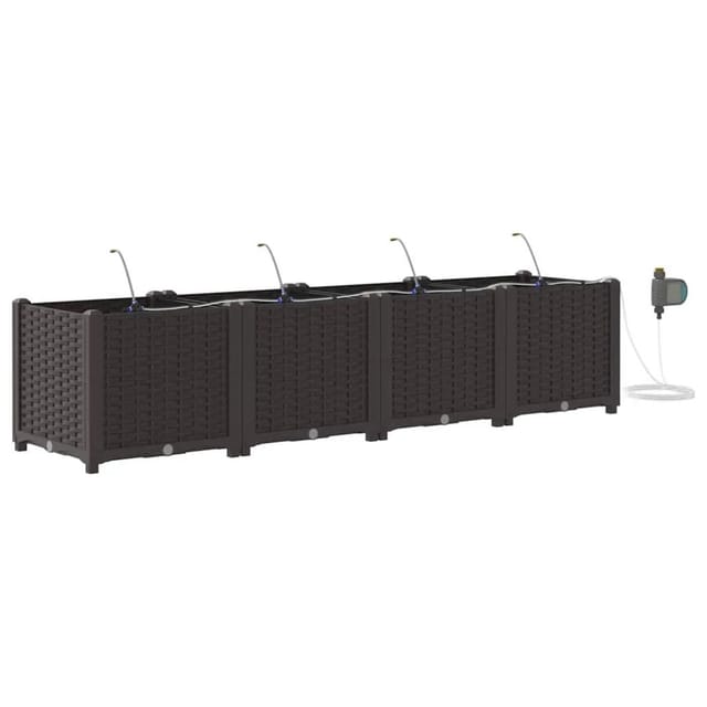 vidaXL Garten-Pflanzgefäß 4 Stk Braun Stahl 42002824