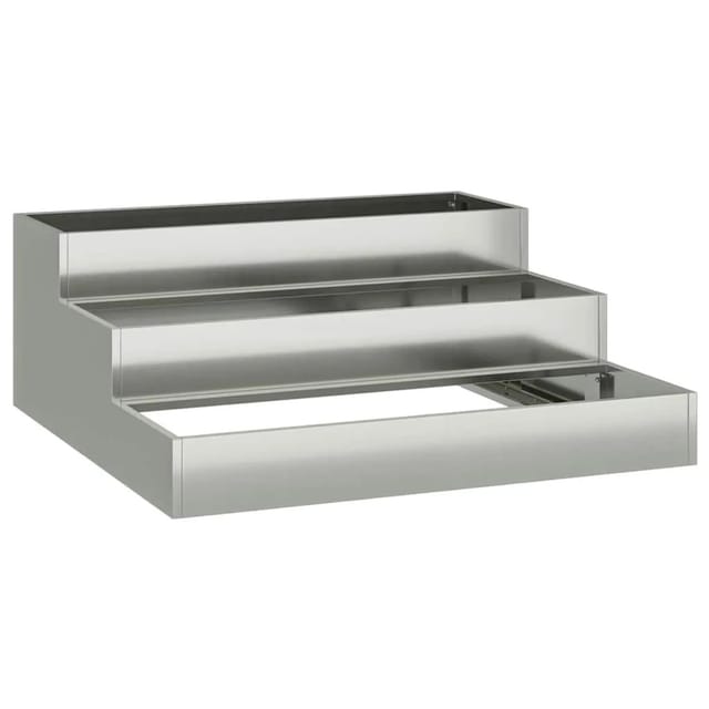 vidaXL Garten-Pflanzgefäß Silber 90 x 90 x 35 cm Verzinkter Stahl 865839