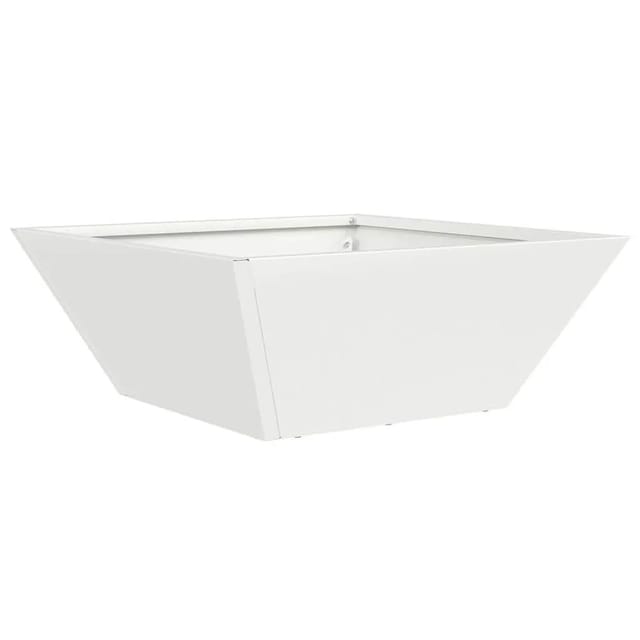 vidaXL Garten-Pflanzgefäß Weiß 40 x 40 x 15 cm Kaltgewalzter Stahl 873812