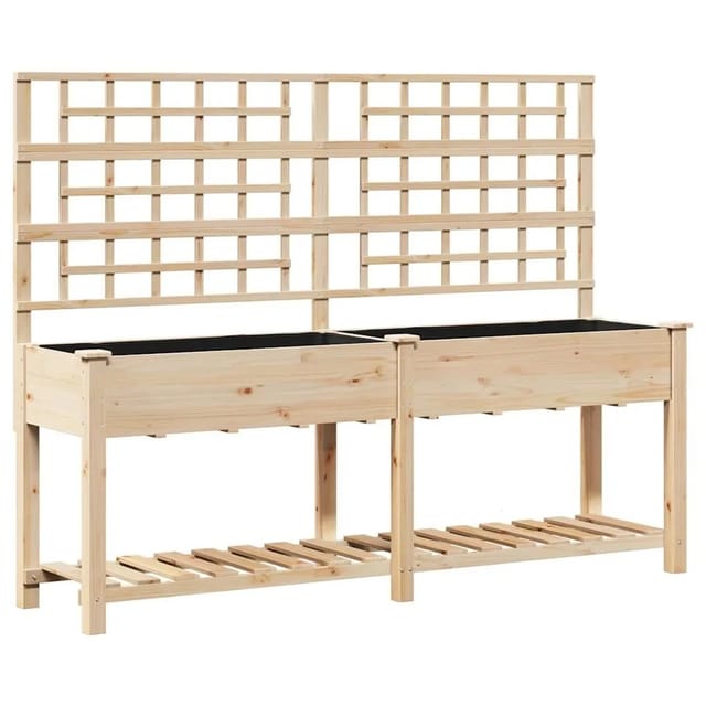 vidaXL Garten-Pflanzgefäß mit Regal Beige 203,5 x 54 x 152,5 cm 42006573