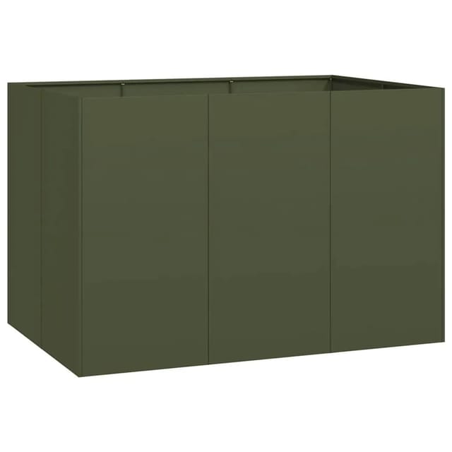 vidaXL Pflanzgefäß Olivgrün 120x80x80 cm Stahl 860790
