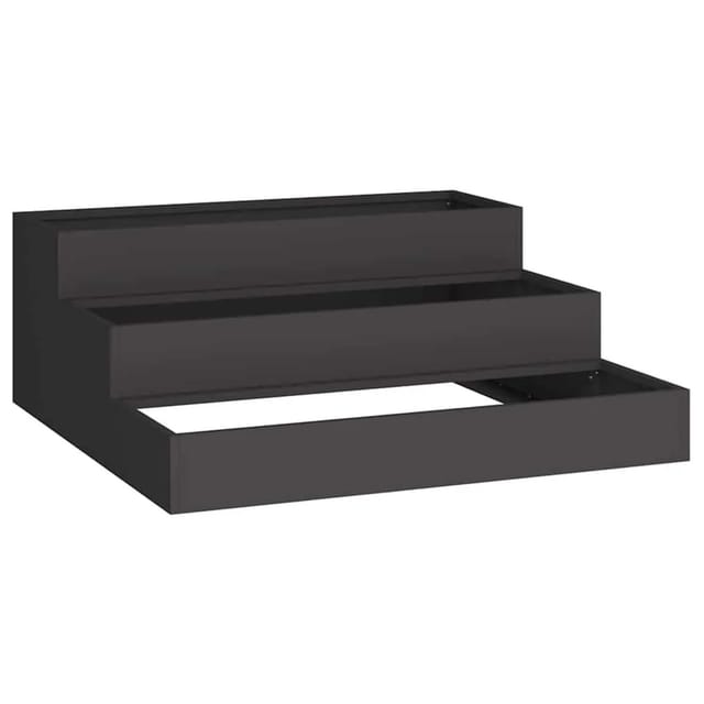 vidaXL Garten-Pflanzgefäß Schwarz 90 x 90 x 35 cm Kaltgewalzter Stahl 865834