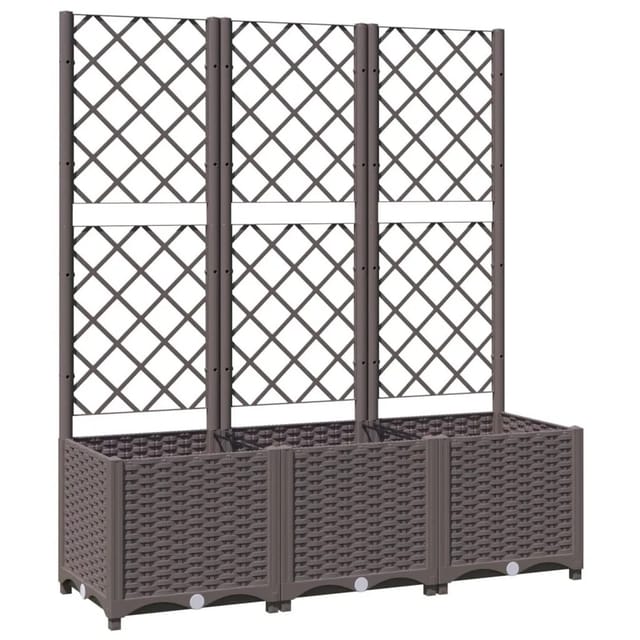 vidaXL Garten-Pflanzgefäß mit Spalier Braun 120 x 40 x 136 cm PP 318263