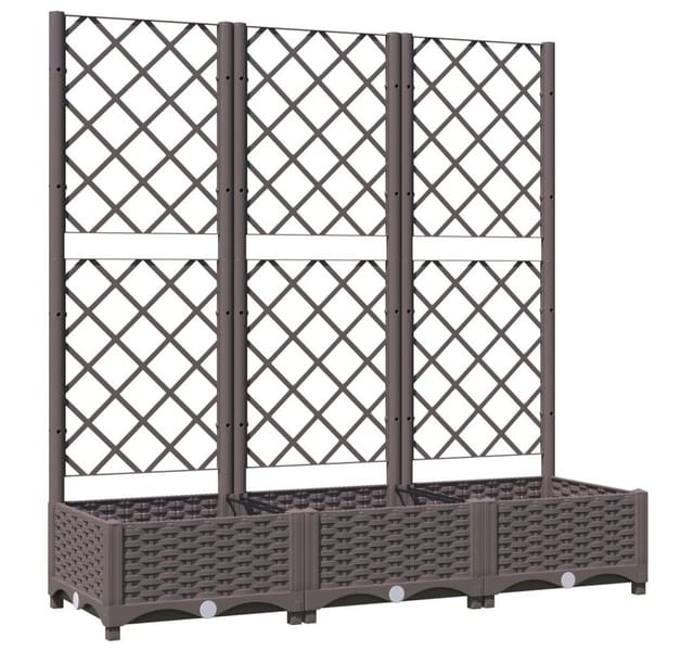 vidaXL Garten-Pflanzgefäß mit Spalier Braun 120 x 40 x 121,5 cm PP 318262