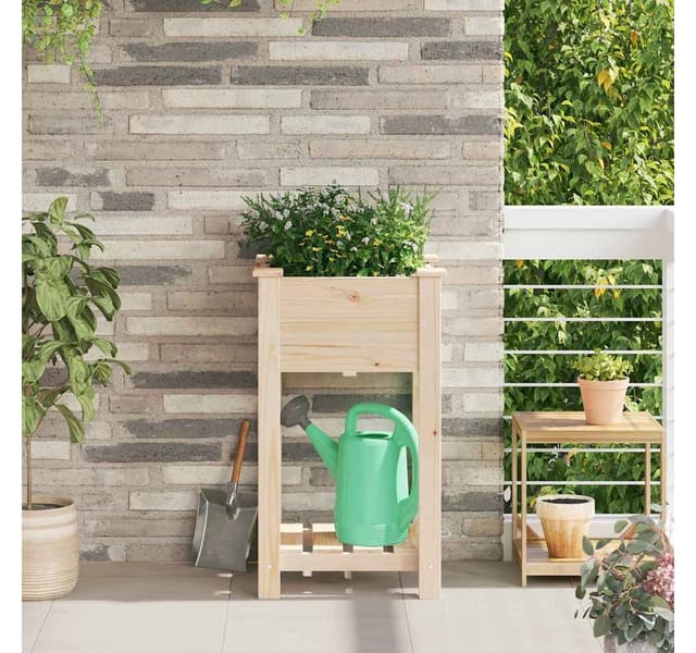 vidaXL Garten-Pflanzgefäß mit Regal Beige 45 x 45 x 76,5 cm 42006576