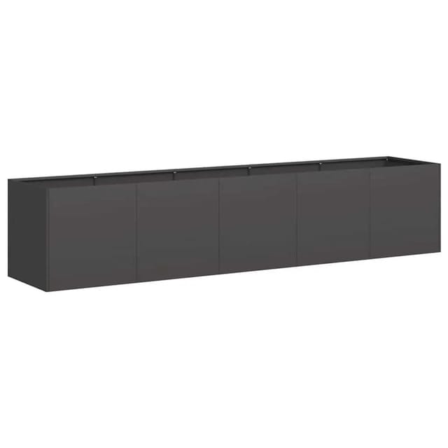 vidaXL Pflanzgefäß Schwarz 200 x 40 x 40 cm Kaltgewalzter Stahl 860682