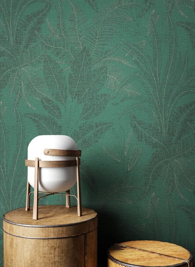 Newroom Vliestapete Niama Dark Green Dschungel Modern FSC®