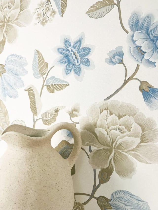 Newroom Vliestapete Viane Blue Blumen Floral