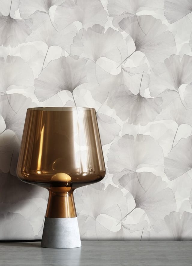 Newroom Vliestapete Druina Hellgrau Blumen Natur Strukturiert FSC®