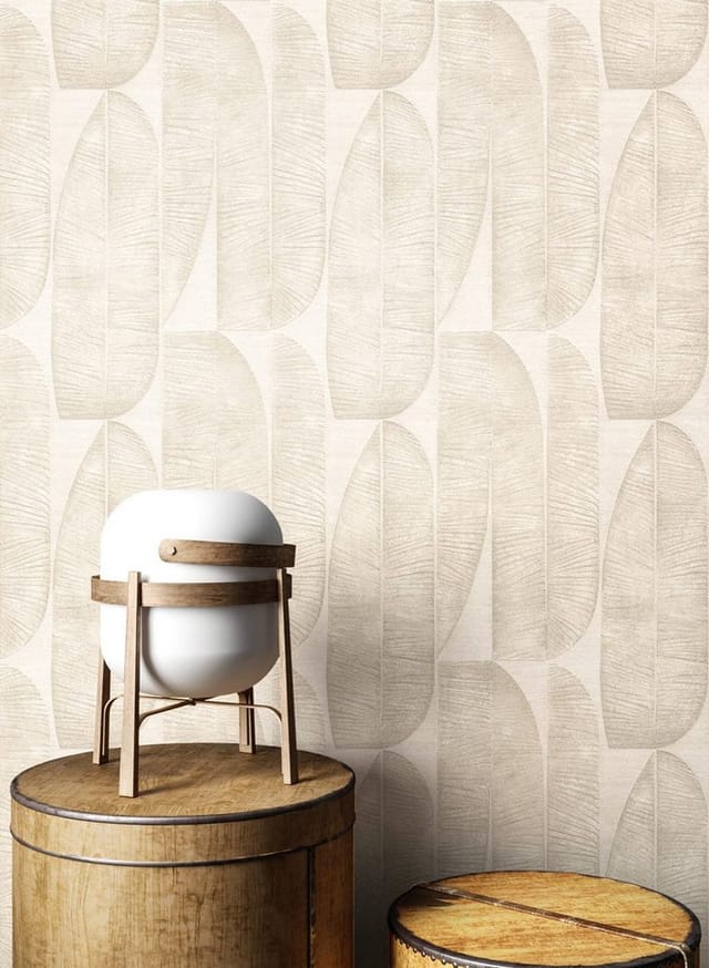 Newroom Vliestapete Madina Beige Bananenblätter Modern FSC®