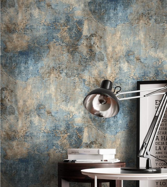 Newroom Vliestapete Gadiel Blue Beton Modern