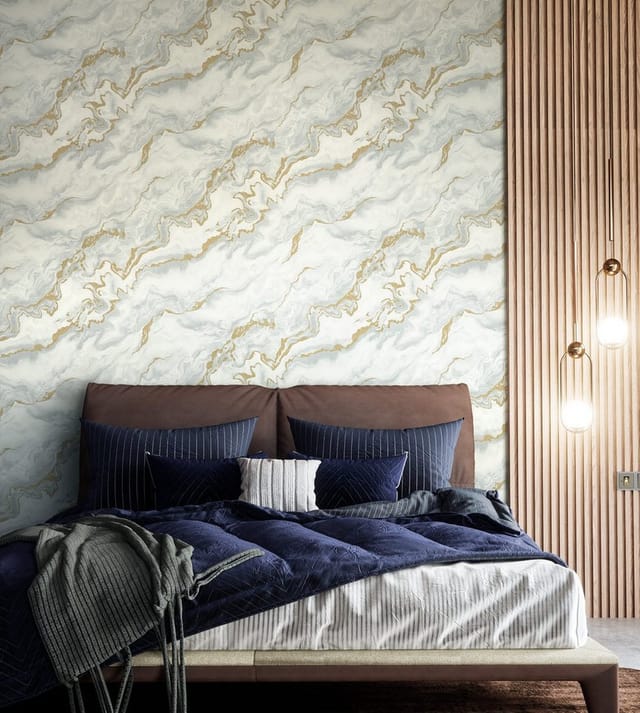 Newroom Vinyltapete Thawe Ice Grey Marmor Modern FSC®