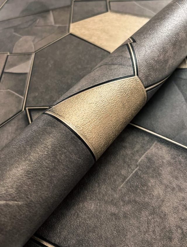Newroom Vinyltapete Necros Dark Grey Stein Modern FSC®