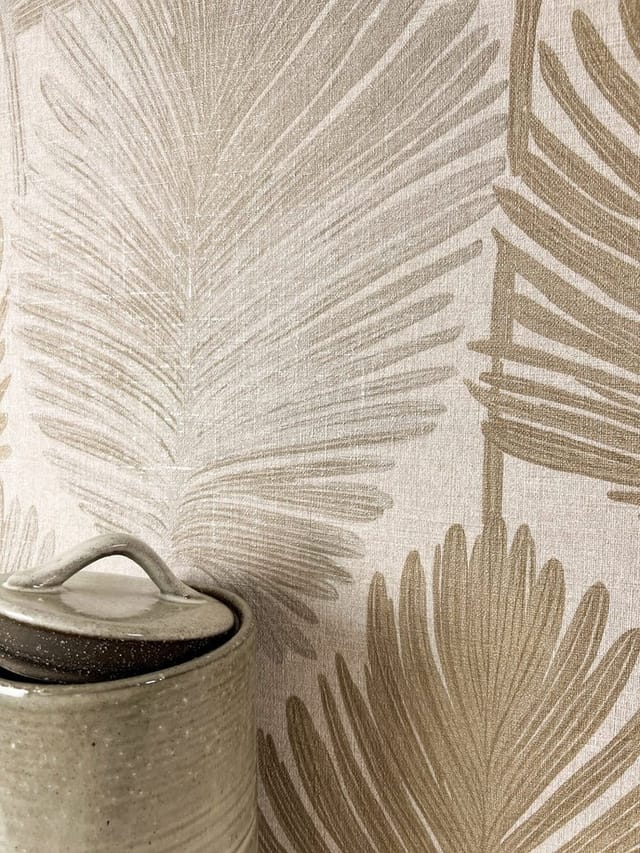 Newroom Vliestapete Vedran Beige Palmenblätter Modern FSC®