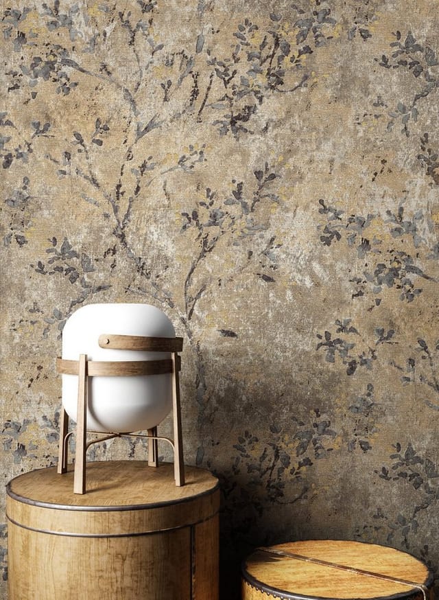 Newroom Vliestapete Inaya Brown Blätter Floral FSC®