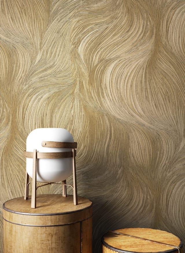 Newroom Vliestapete Kady Gold Linien Modern Strukturiert FSC®