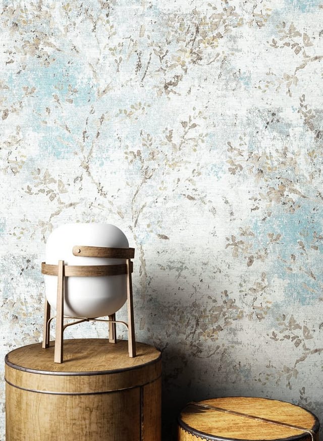 Newroom Vliestapete Inaya Blue Blätter Floral FSC®