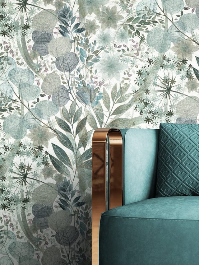 Newroom Vliestapete Amelle Olive Blumen Natur Strukturiert FSC®