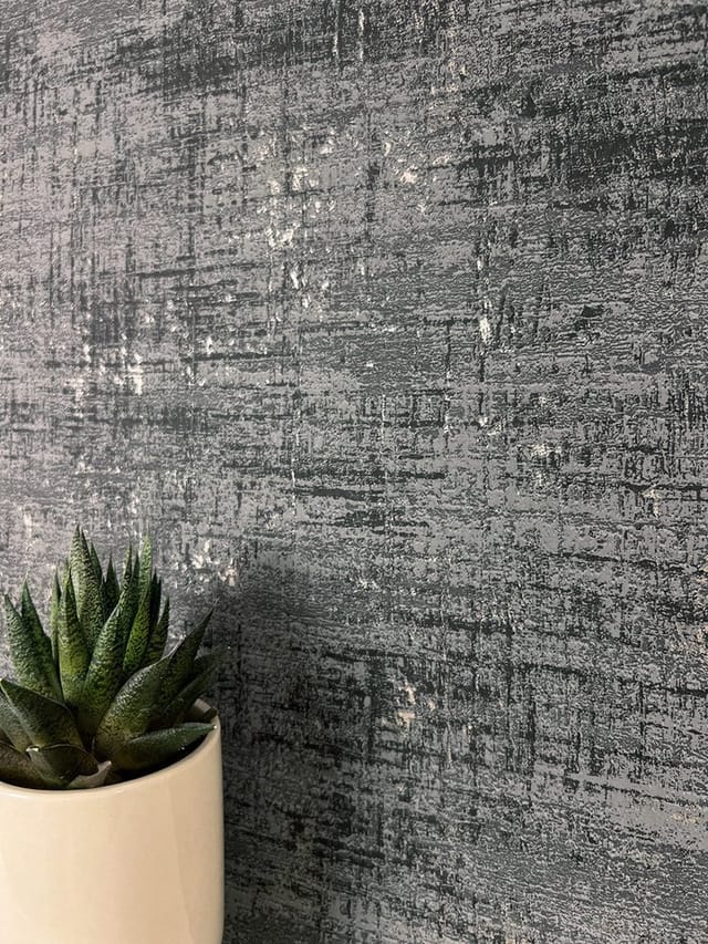 Newroom Vliestapete Bakary Black Used-Look Modern FSC®