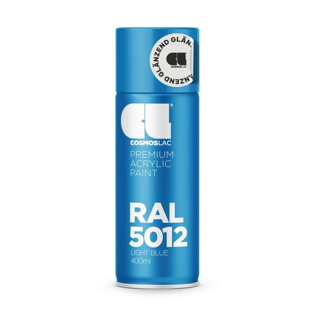 COSMOS LAC Acryllack Sprühdose in Vielen RAL Farbtönen 400ml Spraydose Perfekt für DIY Upcycling RAL 5012 Hellblau