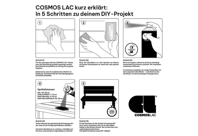 COSMOS LAC EASYMAX Sprühlack Matt mit Extrem Hoher Deckkraft Spraydosen Sprühfarbe DIY Lack RAL 5018 Türkisblau