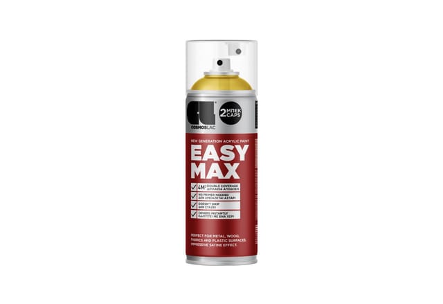 COSMOS LAC EASYMAX Sprühlack Matt mit Extrem Hoher Deckkraft Spraydosen Sprühfarbe DIY Lack RAL 1018 Gelb