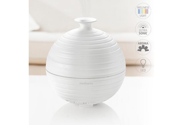 medisana AD 620 Aroma Diffuser aus Bambus Raumerfrischer mit LED Farbwechsel