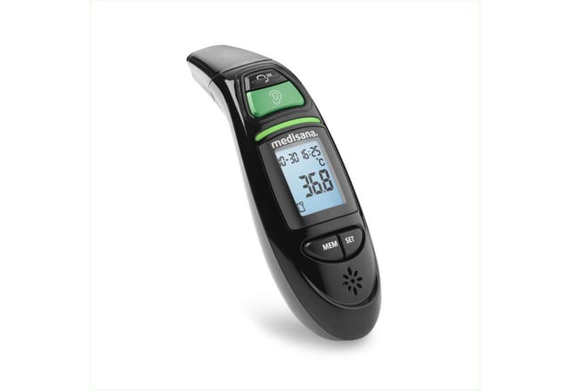 medisana TM 750 digitales Fieberthermometer in schwarz Ohrthermometer Stirnthermometer 6in1