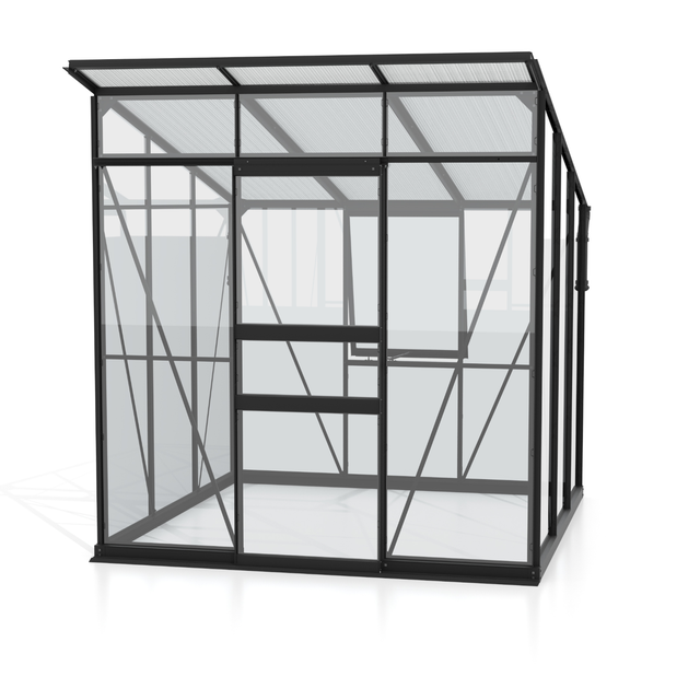 Vitavia Gewächshaus Palma 4450 ESG/HKP Schwarz 4,4 m² inkl. Fundamentrahmen