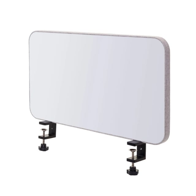 Proregal Tisch-Whiteboard HxBxT 60x35x3 cm Stoff Grau Büro-Sichtschutz Trennwand Schreibtisch Magnettafel Pinnwand