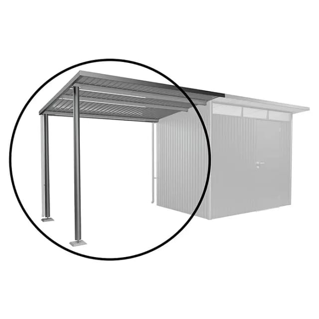 Biohort Seitendach für Gerätehaus AvantGarde A2, A6 Gr. L Silber-Metallic