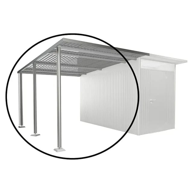 Biohort Seitendach für Gerätehaus AvantGarde A4, A8 Gr. L Silber-Metallic