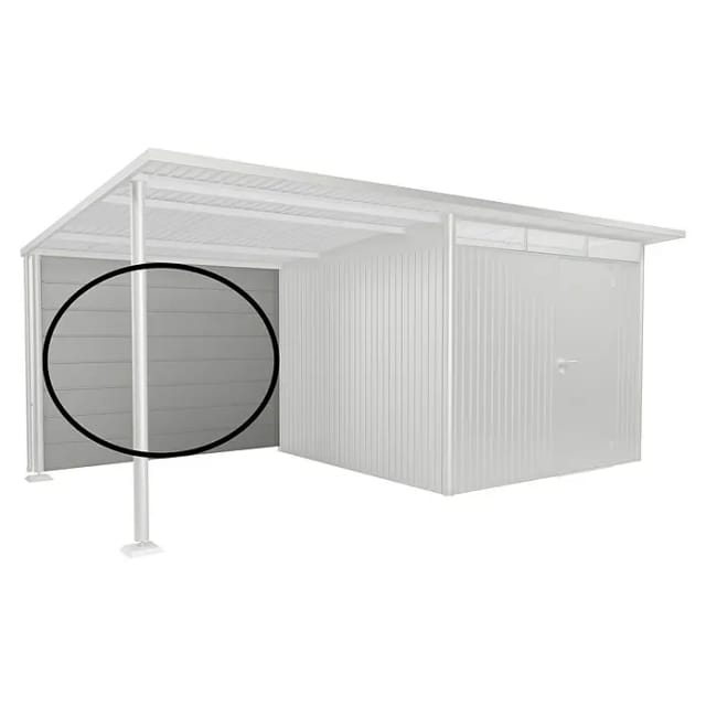 Biohort Rückwand für Seitendach zu AvantGarde Gr. L Silber-Metallic