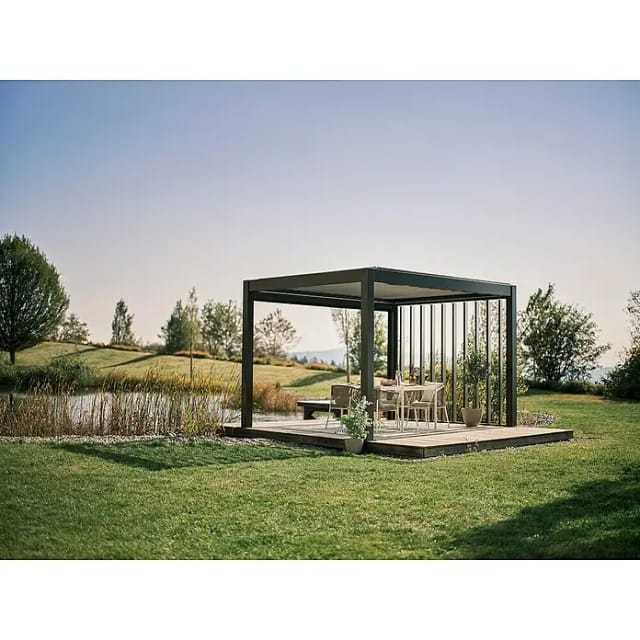 Biohort Pergola 3 m x 3,5 m Dunkelgrau-Weiß