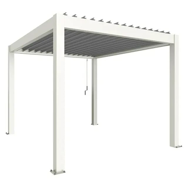 Biohort Pergola 3 m x 3,5 m Weiß-Silber