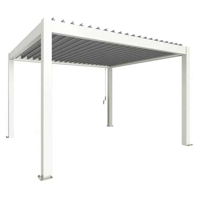 Biohort Pergola 4 m x 3,5 m Weiß-Silber