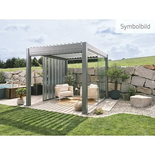Biohort Pergola 4,5 m x 3 m Quarzgrau-Metallic
