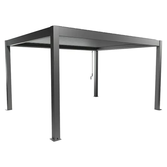 Biohort Pergola 4,5 m x 3,5 m Quarzgrau-Metallic