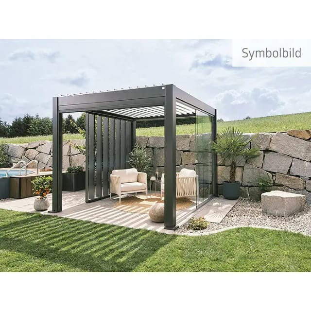 Biohort Pergola 6 m x 3,5 m Dunkelgrau-Silber