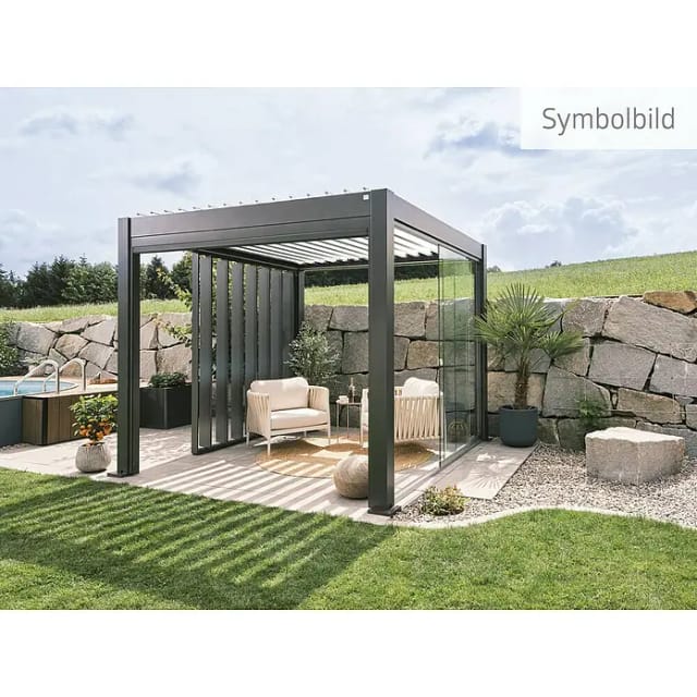 Biohort Pergola 6 m x 3,5 m Dunkelgrau-Weiß