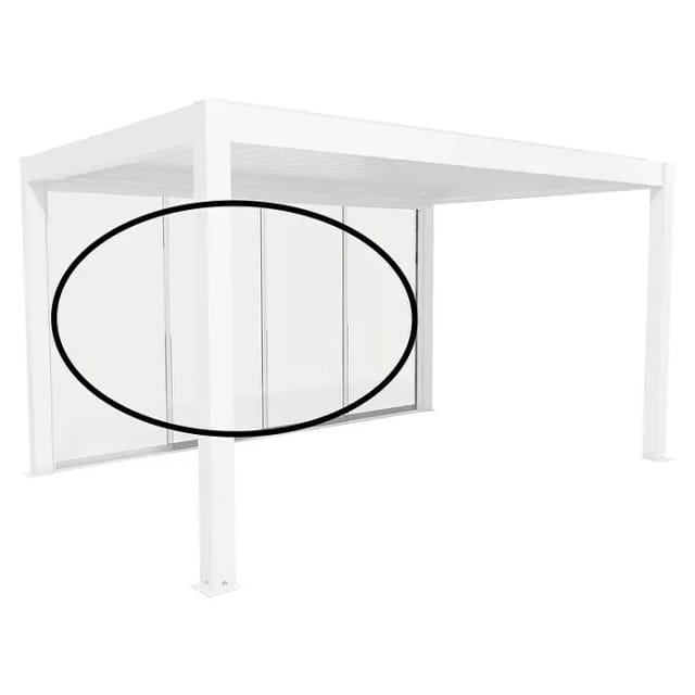 Biohort Glasschiebewand Klarglas 3,5 m Weiß