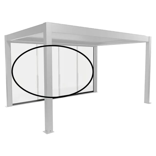Biohort Glasschiebewand Klarglas 4 m Quarzgrau-Metallic