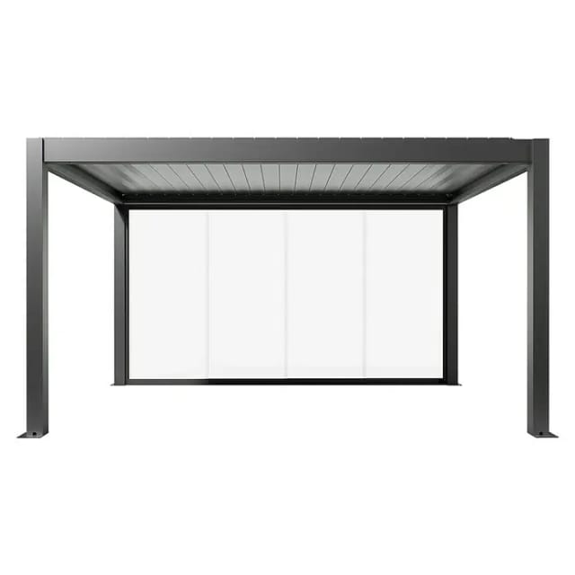 Biohort Glasschiebewand Klarglas 4,5 m Dunkelgrau-Metallic