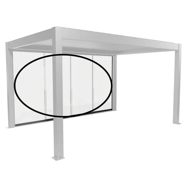 Biohort Glasschiebewand Klarglas 4,5 m Quarzgrau-Metallic
