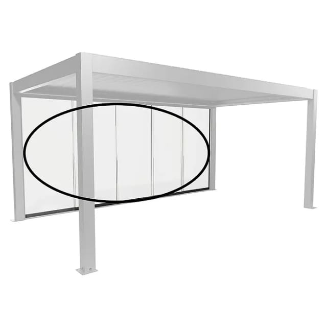 Biohort Glasschiebewand Klarglas 5,5 m Quarzgrau-Metallic