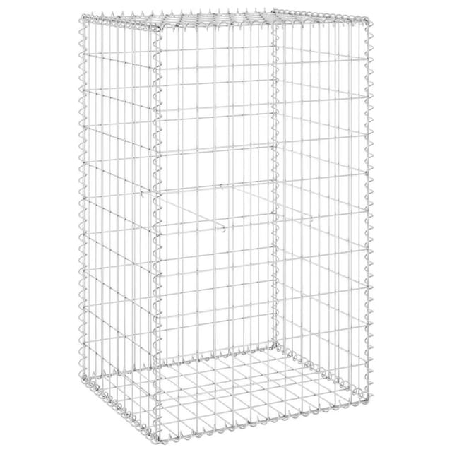 vidaXL Gabionenwand mit Abdeckung Verzinkter Stahl 60x50x100 cm 147812